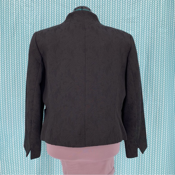 Studio by Liz Claiborne Petite Black Floral Jacquard Open Front Blazer, 16 - Picture 5 of 16